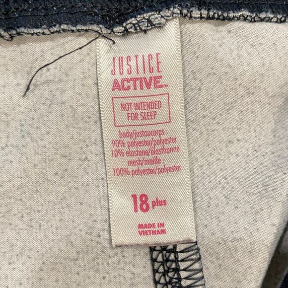 Justice Active Girls Plus 18 Black Gray Ombre Mesh Panel Leggings - Picture 3 of 8